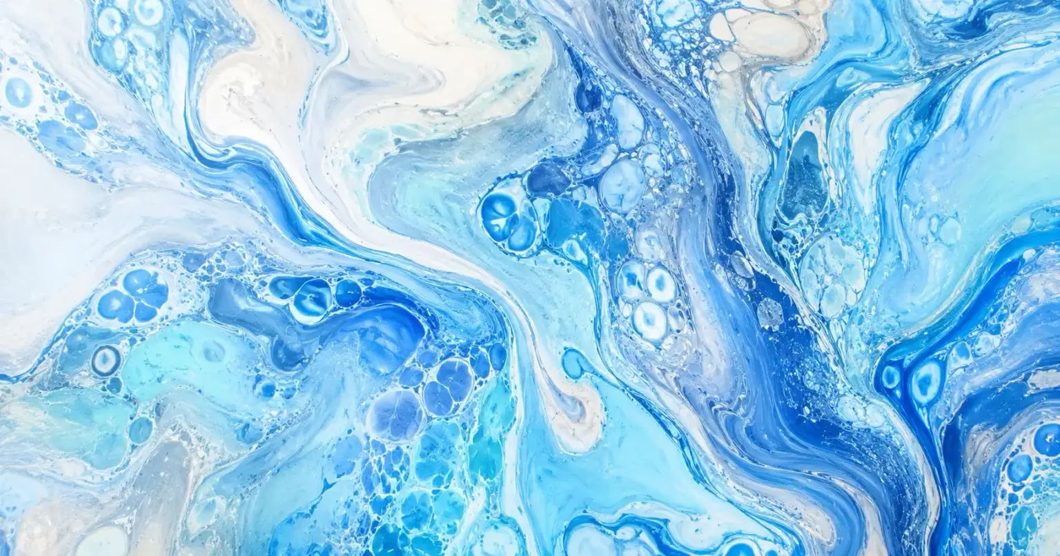 Signs of High-Functioning Anxiety Abstract blue and white fluid marble art representing calm, steadiness, and relief from anxiety