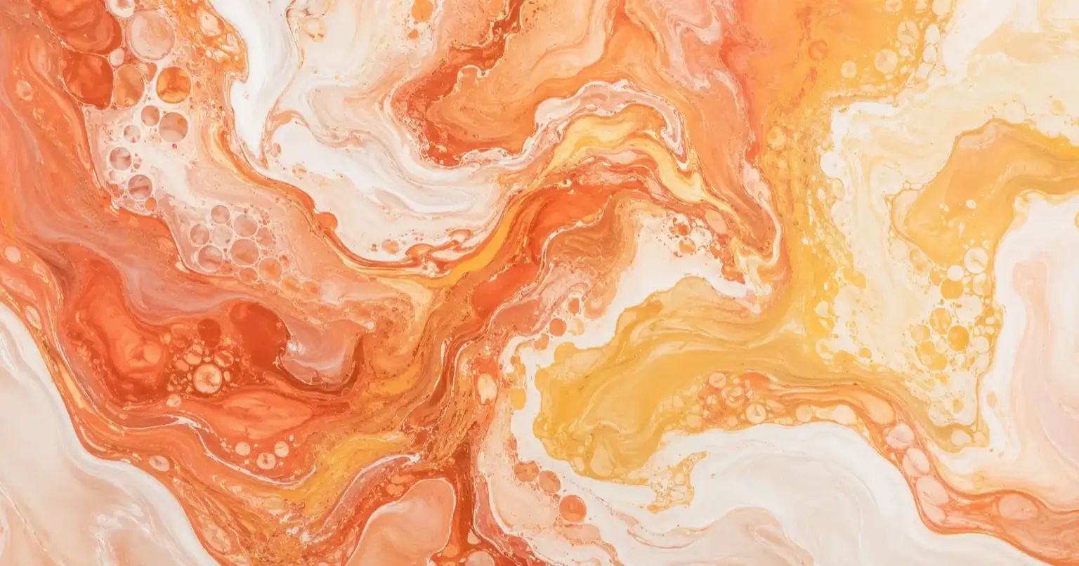 Signs of High-Functioning Depression Abstract orange, amber, and cream fluid marble art representing warmth, hope, and renewal