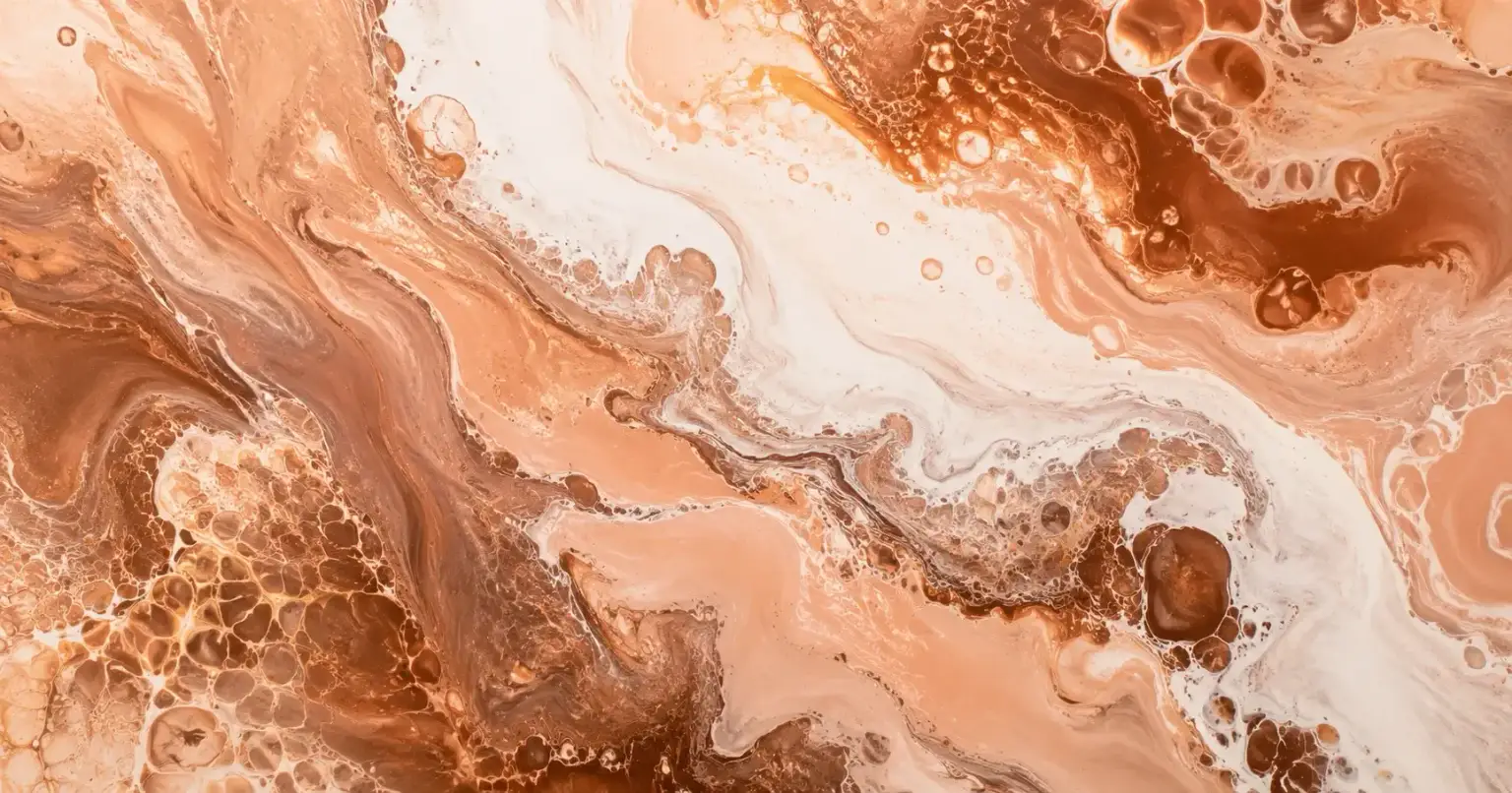 How to Get Through a Breakup or Divorce Abstract copper, tan, and cream fluid marble art representing warmth, healing, and renewal