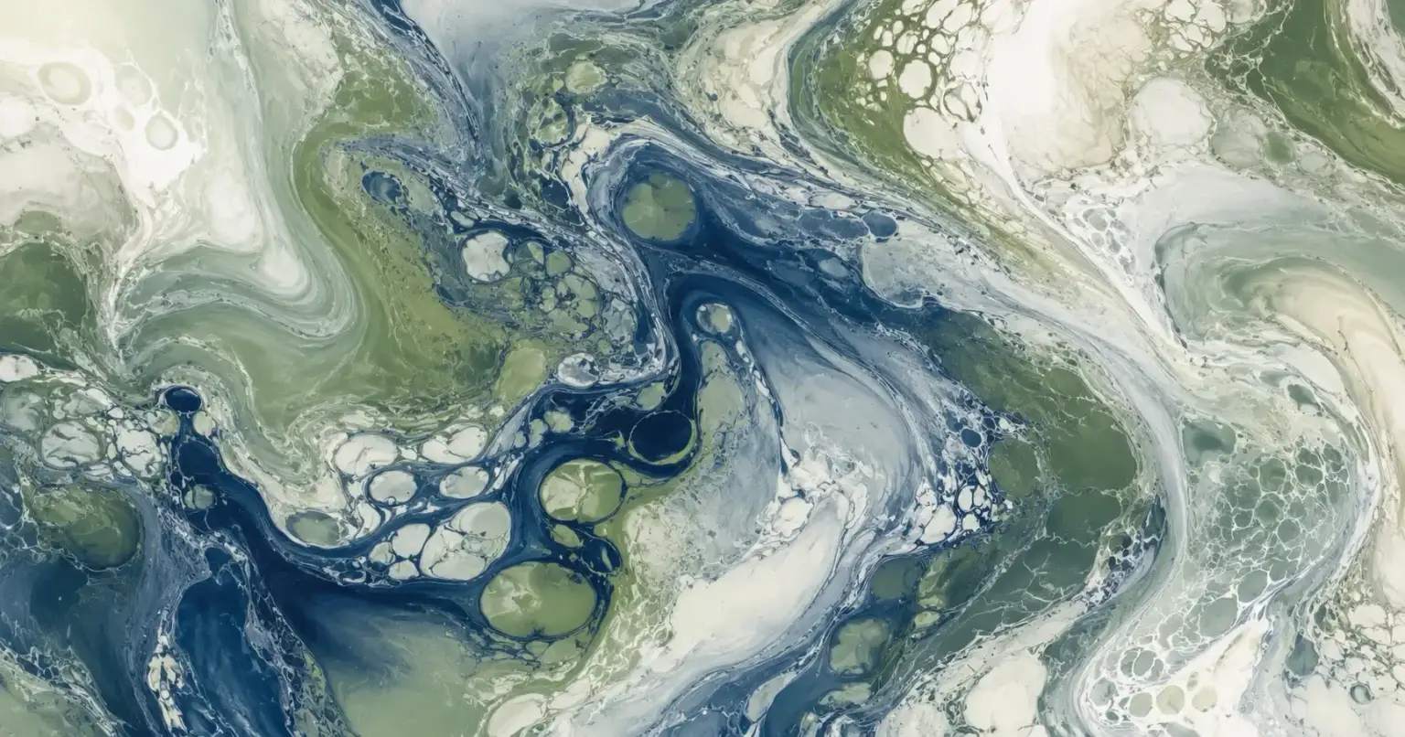 How to Know If You Need Therapy: 8 Signs Abstract green, navy, and cream fluid marble art representing clarity and new beginnings