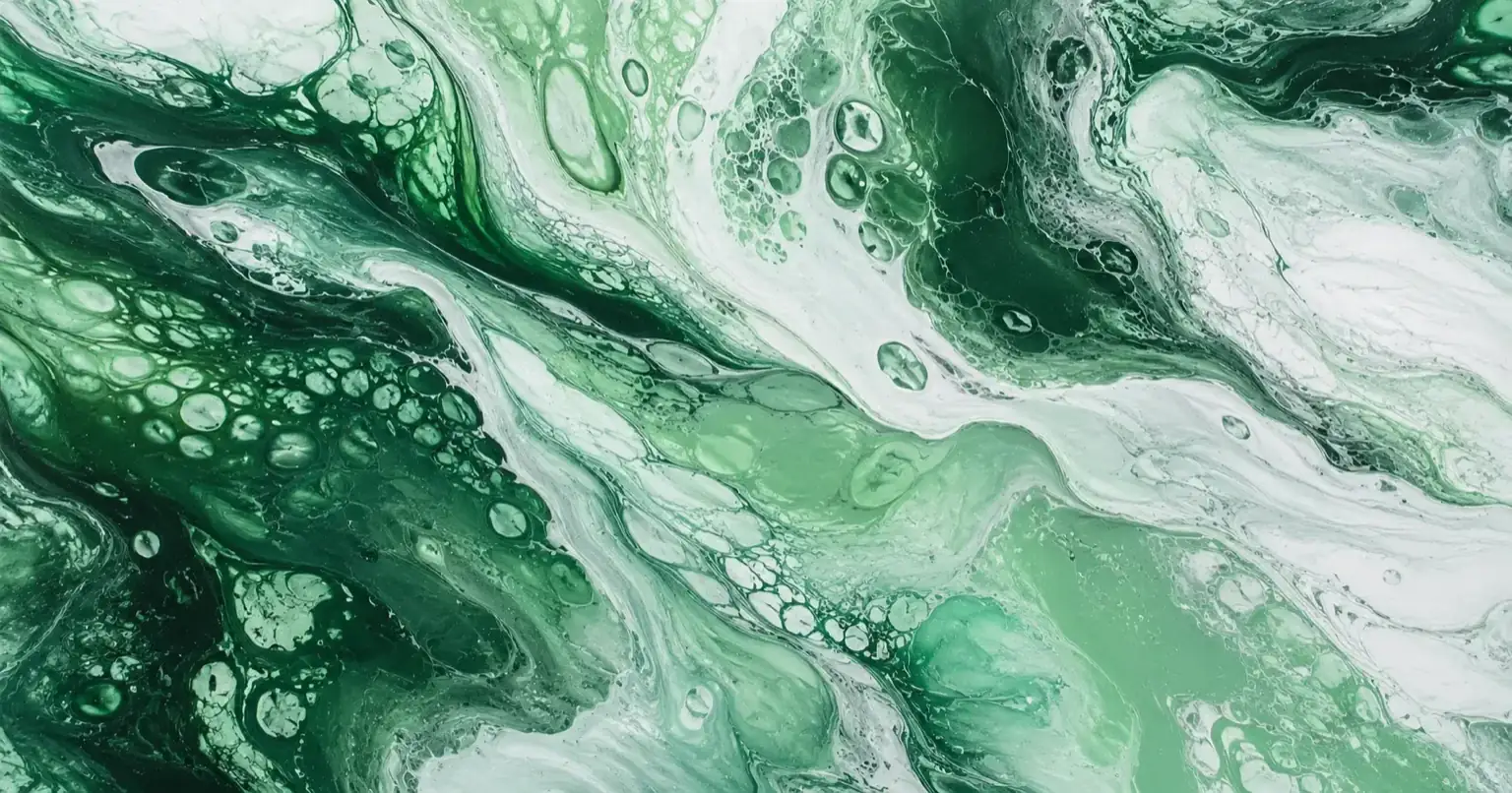 5 Reasons People Start Therapy Abstract green and white fluid marble art representing calm, growth, and renewal